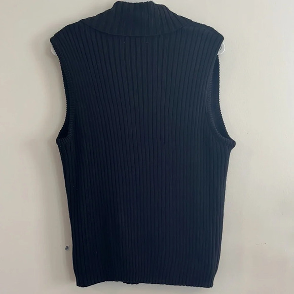 Alfred Dunner button sweater vest with metal embellishment on pockets sz M wool - Picture 4 of 4